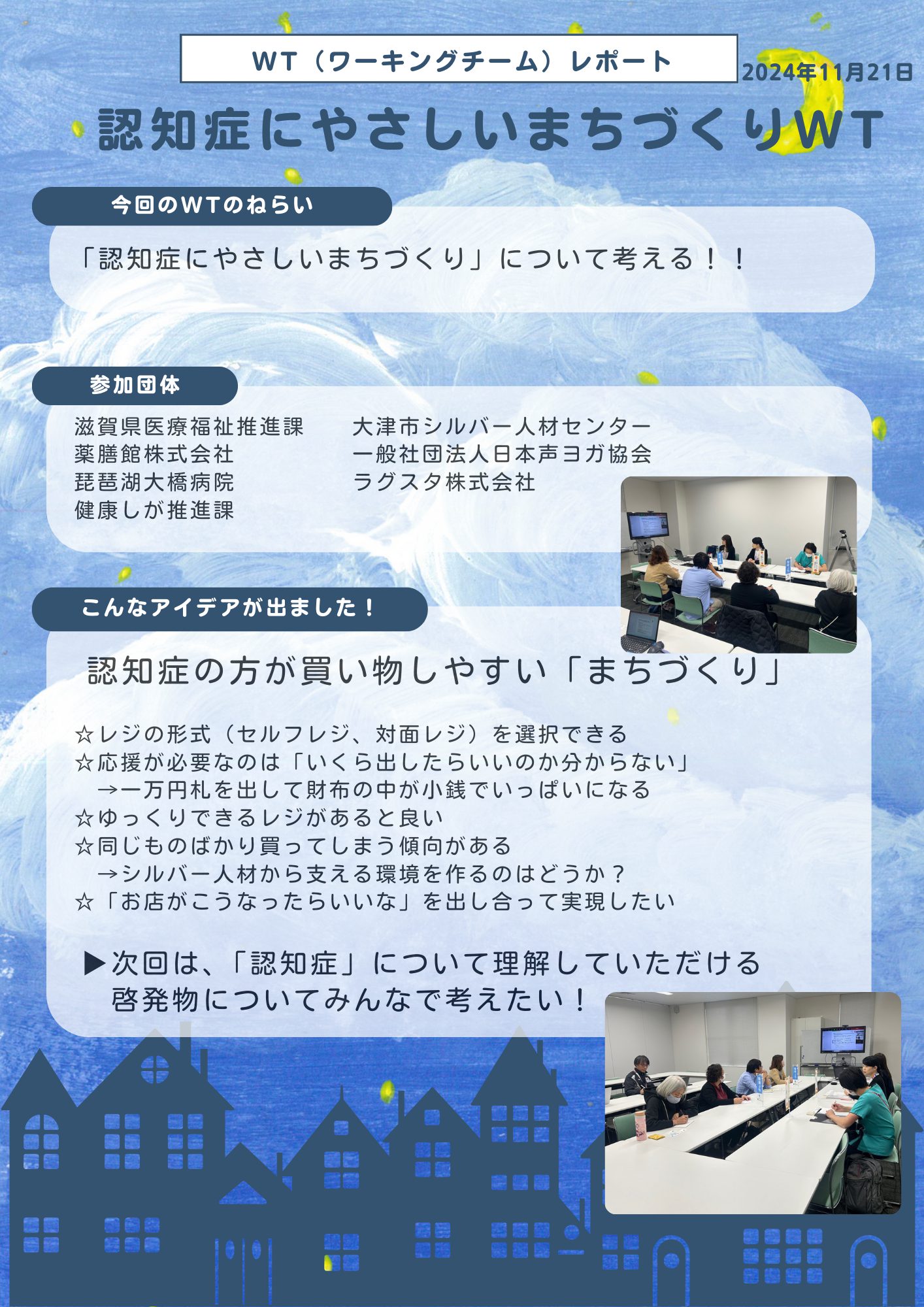 「「健康しが」共創会議参画団体によるワーキングチームレポート！～みんなでつくる「健康しが」の取組～」へリンク